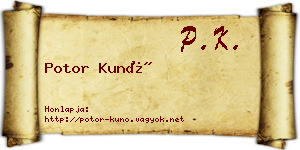 Potor Kunó névjegykártya
